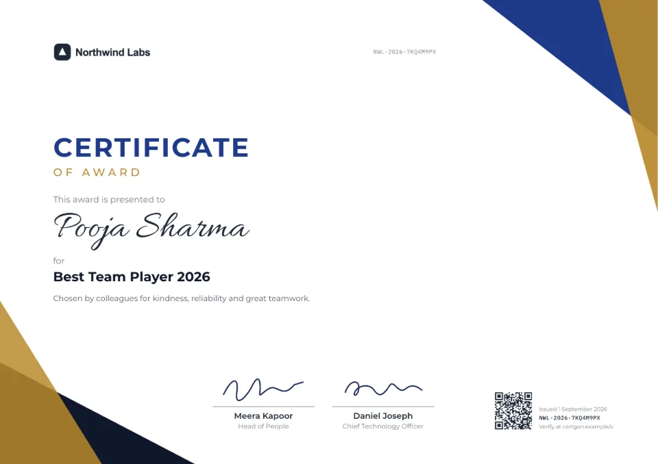 Award Certificate template – Prism design