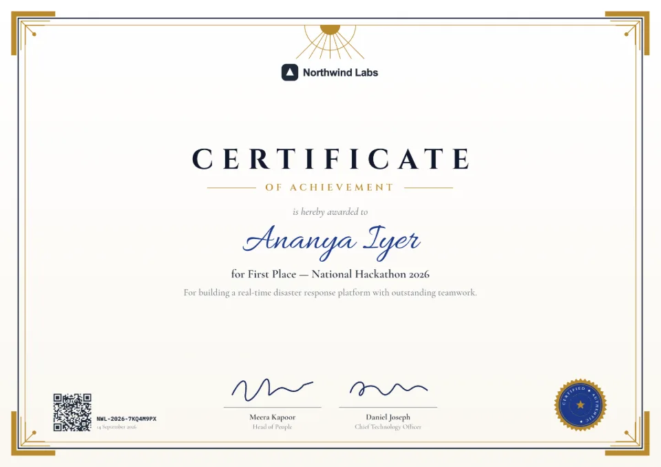 Certificate of Achievement template – Art Deco design