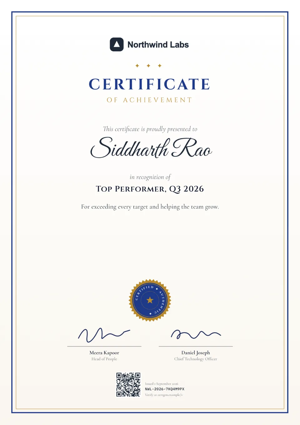 Certificate of Achievement template – Scroll design