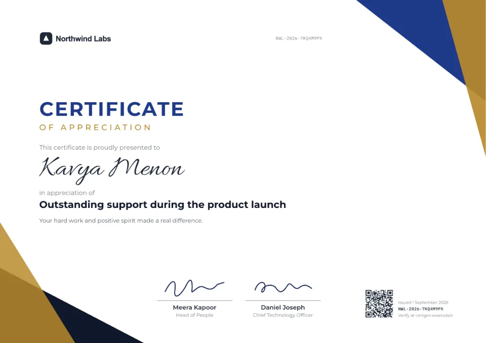Certificate of Appreciation template – Prism design