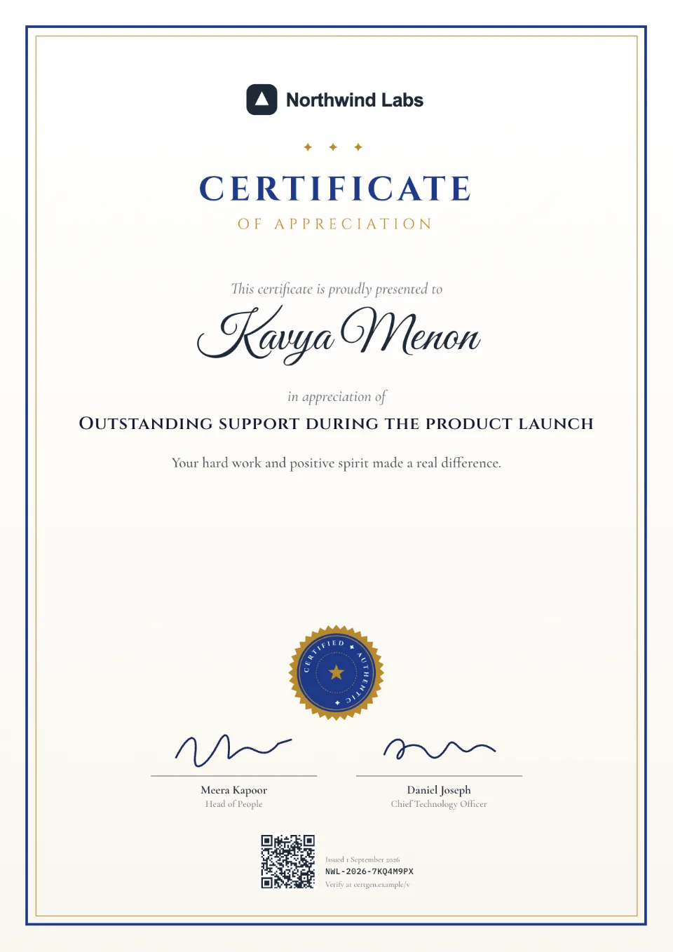 Certificate of Appreciation template – Scroll design