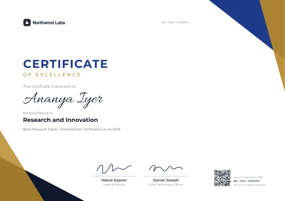Certificate of Excellence template – Prism design