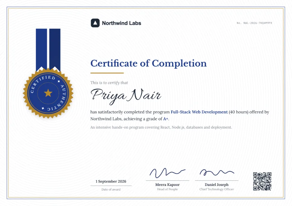 Course Completion Certificate template – Academy design