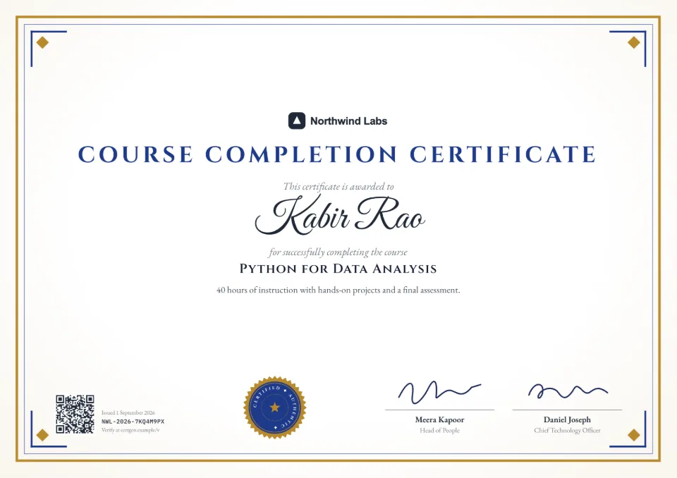 Course Completion Certificate template – Regal design