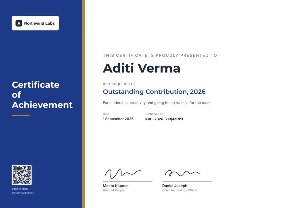 Horizon certificate template