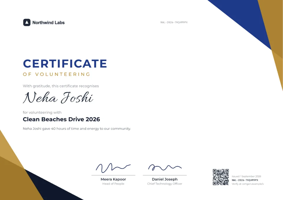 Volunteer Certificate template – Prism design
