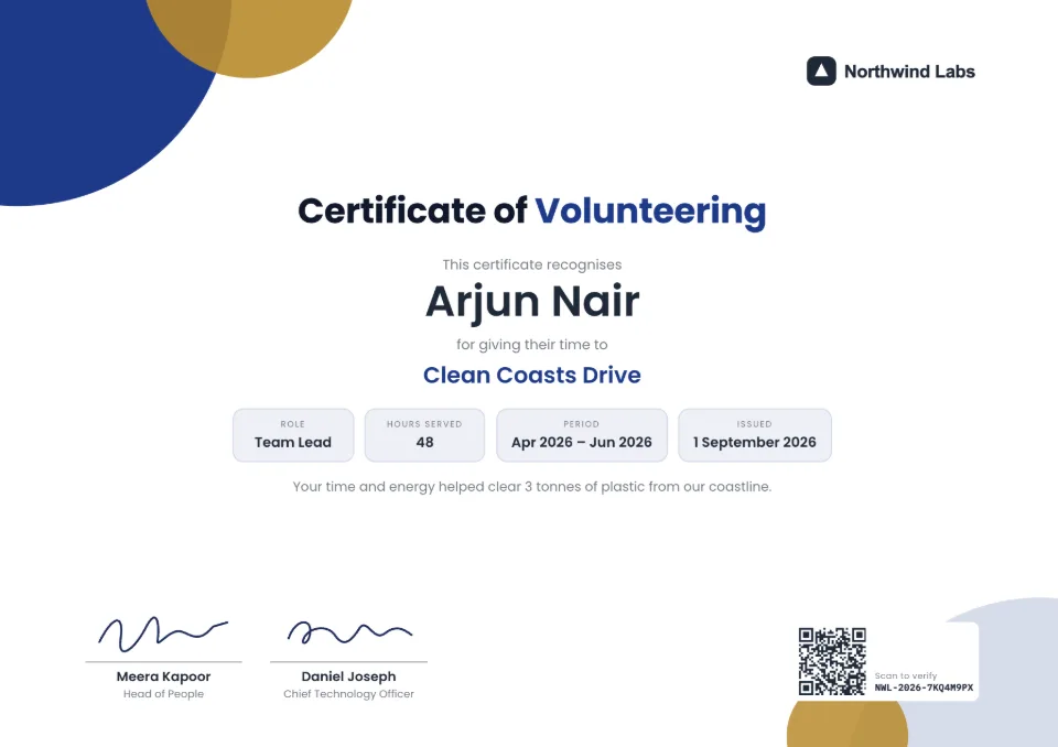 Volunteer Certificate template – Volunteer design